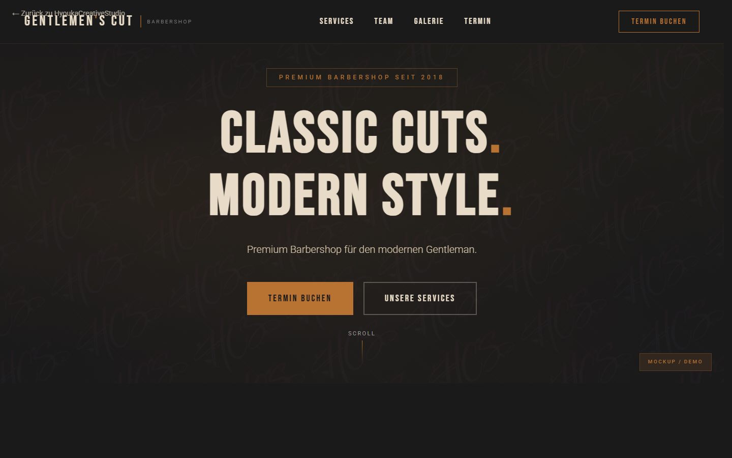 Gentlemen's Cut Barber Website Vorschau