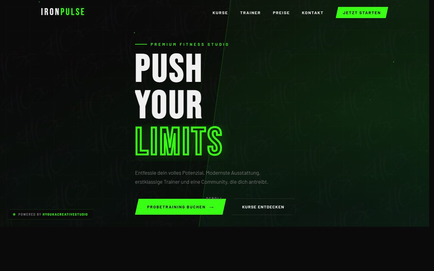 IRONPULSE Fitness Website Vorschau