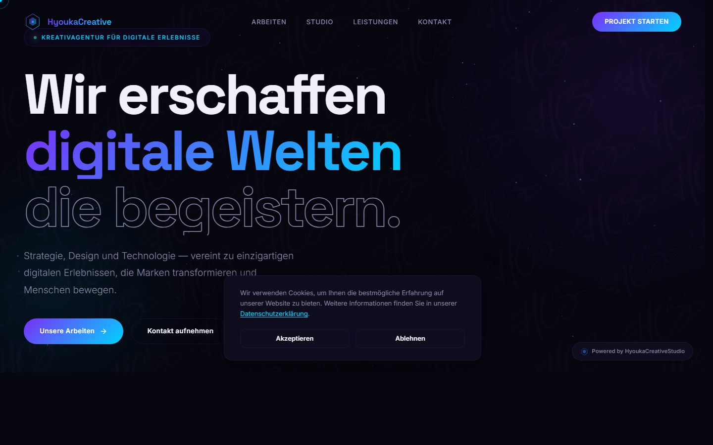 Kreativagentur Portfolio Website Vorschau
