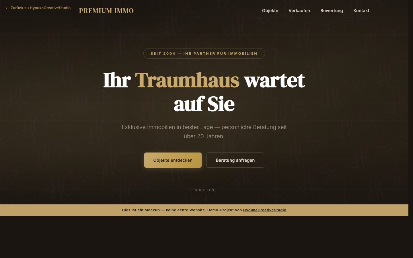 Premium Immobilien Makler Website Vorschau