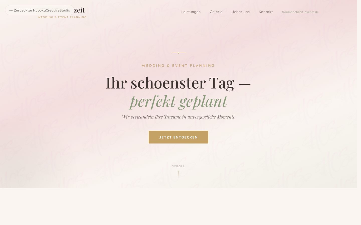Traumhochzeit Events Website Vorschau